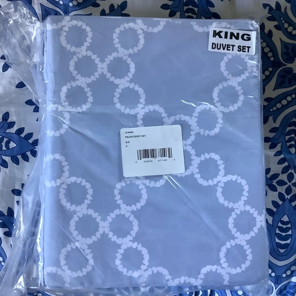 WESTPOINT HOME Palais Cotton Duvet Cover & Sham Set Blue SZ KING